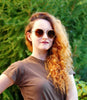 Lunettes de Soleil en Bois | Femme | Round Zebra - L'esprit Bois