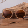 Lunettes de Soleil en Bois | Femme | Round Zebra - L'esprit Bois