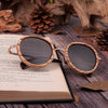 Lunettes de Soleil en Bois | Femme | Round Zebra - L'esprit Bois