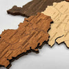 Carte de France en bois 3D - Multicolor