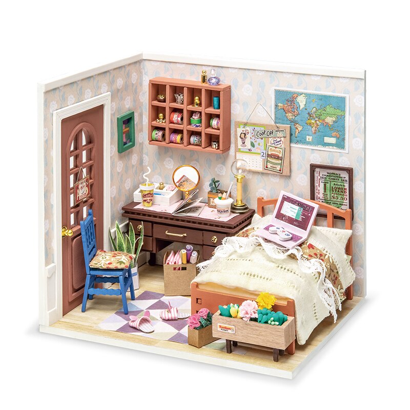 Meubles en bois miniature poupée chambre enfants - 11 pièces de jeu