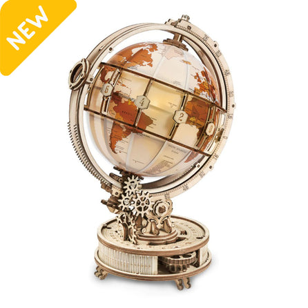 Puzzle 3D en Bois • Globe Terrestre Lumineux – L'esprit Bois