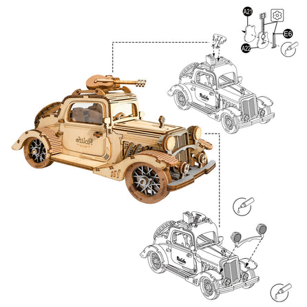 PUZZLE 3D en Bois • Voiture Vintage – L'esprit Bois