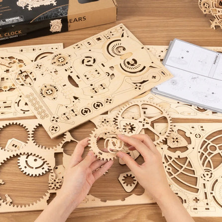 Maquette en Bois a Construire, Puzzle 3D Bois Horloge Murale, Jeu